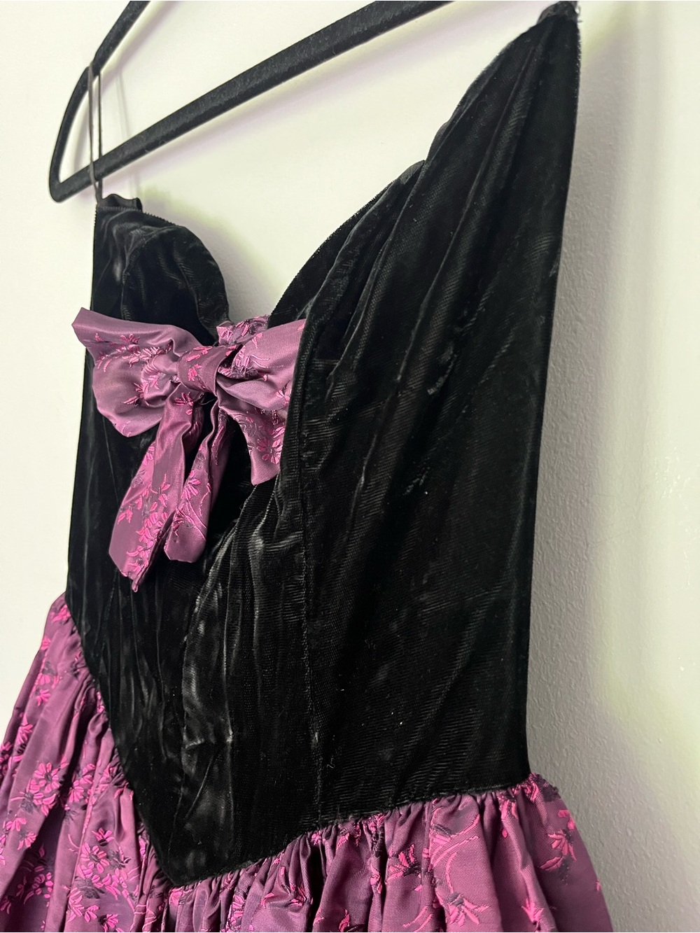 Vintage Gunne Sax by Jessica McClintok Whimsigoth Floral Midi Dress 1980s 2XS - Picture 4 of 15